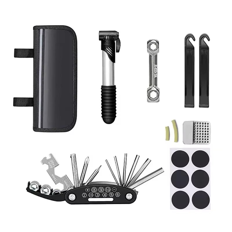 Bicycle Repair Kits Bag Pump Tire Patch Lever Outdoor Tool Cycling Road Bike Repair Kits Multifunctional Bicycle Repair Tools