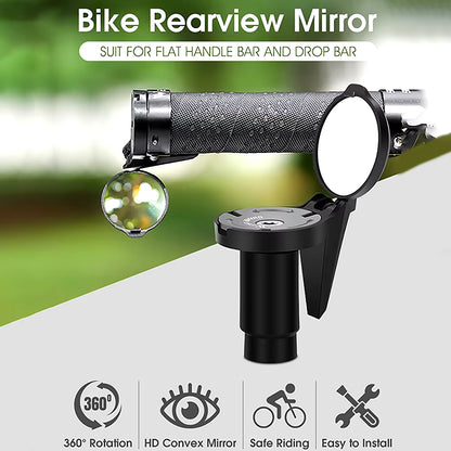 Bicycle Rearview Mirror Handlebar End Mirror Small Convex Cycling Mirror 360 Flexible MTB Road Bike Accessories