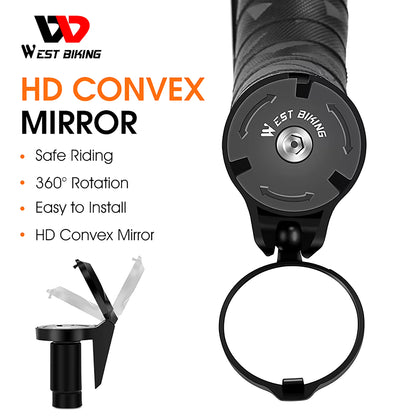 Bicycle Rearview Mirror Handlebar End Mirror Small Convex Cycling Mirror 360 Flexible MTB Road Bike Accessories